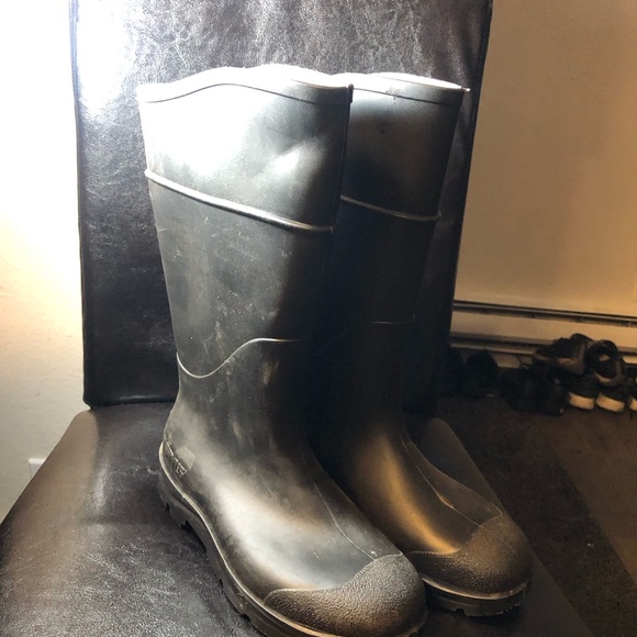 Servus Unisex’s Black Rubber Rain Boots / Men's Size 6/Women's Size 8 - Picture 5 of 10